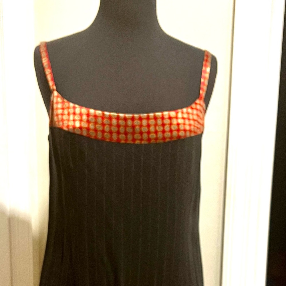 Nanette Lepore vintage pinstripe and satin dress, 12 petite